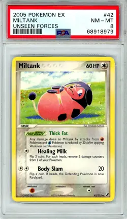 2005 Pokemon EX Unseen Forces Miltank #42 PSA 8 - Image 1