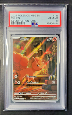 2025 POKEMON MEG EN-MEGA EVOLUTION ILLUSTRATION RARE #138 VULPIX PSA 10 - Image 1