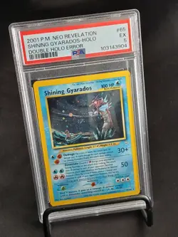 Shining Gyarados - Pokemon Neo Revelation 65/64 - Double Holo Error - Grade 5 - Image 2
