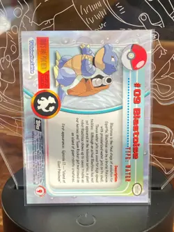 Blastoise #09 Pokemon Topps 1999/2000 TV Animation Black Logo Series 1 - Image 2
