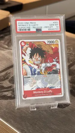 One Piece OP - MONKEY D. LUFFY SUPER P-001 PROMO PRE RELEASE PRTCPT - PSA 10 - Image 2