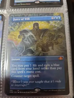 Magic the Gathering Force of Will Dominaria Remastered Borderless Mythic Card - Image 1