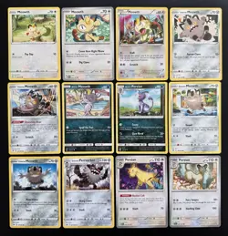 12x Meowth Persian Perrserker Alolan Galarian Pokemon Card Lot Cat Pokemon - Image 1