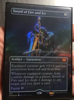MTG English Borderless Sword of Fire and Ice NM Foil Double Masters - Image 1
