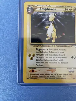 Ampharos 1/111 Unlimited Holo Rare Neo Genesis Pokemon Card Moderately Played - Image 5