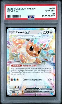 Eevee ex 075/131 Prismatic Evolutions Holo Double Rare Pokemon TCG PSA 10 - Image 1