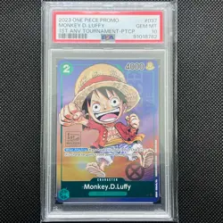 PSA 10 GEM - ONE PIECE - Promo Monkey D. Luffy 1st Anniversary Tournament P-037 - Image 1