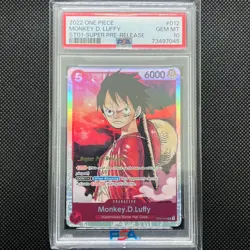 PSA 10 Monkey D Luffy ST01-012 One Piece Card Game English Super Pre-Release - Image 1