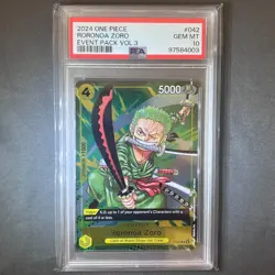 One Piece Event Pack Vol. 3 Roronoa Zoro P-042 Promo PSA 10 - Image 1