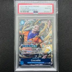 2023 ONE PIECE PROMOS WINNER PACK VOL.5 #003 CROCODILE PSA 10 - Image 1