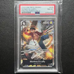 Monkey.D.Luffy (Pirates Party Vol. 3) P-035 One Piece Promotion Card PSA 8 - Image 1