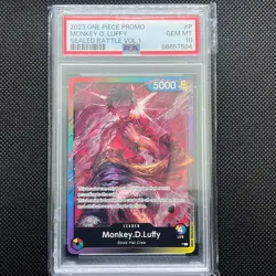 One Piece TCG Monkey D. Luffy Leader P-1 Sealed Battle Vol. 1Promo PSA 10 - Image 1
