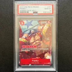 Franky Winner Vol 2 OP01-021 ONE PIECE Card Promo PSA 10 - Image 1
