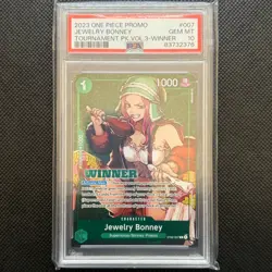 2023 ONE PIECE PROMOS TOURNAMENT PACK VOL.3-WINNER #007 JEWELRY BONNEY PSA 10 - Image 1