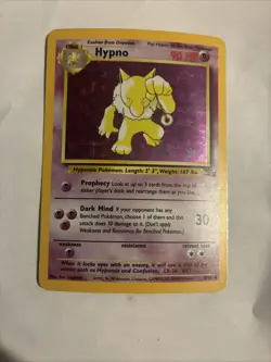 Pokemon TCG Hypno Fossil Holo Card 8/62 Unlimited Rare Mp Condition - Image 1