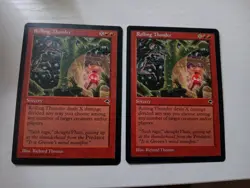 2X MAGIC THE GATHERING TEMPEST ROLLING THUNDER LIGHTLY PLAYED - Image 1