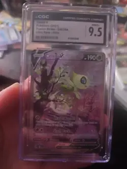 Pokemon GRADED 2021 Celebi V 245/264 Fusion Strike Ultra Rare Holo M+ 9.5 CGC - Image 2