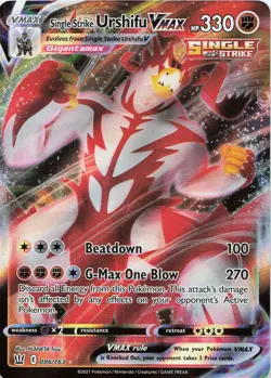 POKEMON Single Strike Urshifu VMAX #086/163 Holo SWSH05: Battle Styles NM - Image 1