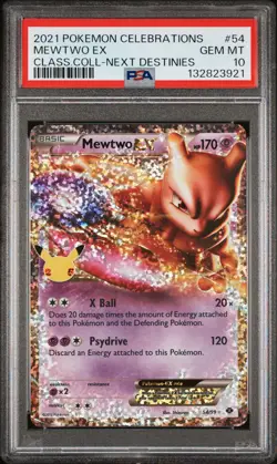 2021 POKEMON CELEBRATIONS CLASSIC COLL #54 MEWTWO EX PSA 10 - Image 1