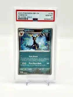 2023 POKEMON OBF EN-OBSIDIAN FLAMES REVERSE HOLO #130 UMBREON PSA 10 - Image 1