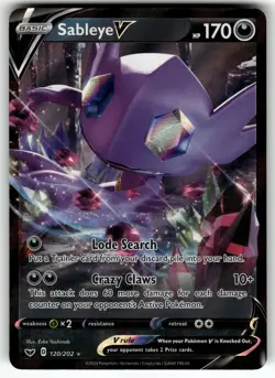 Sableye V 120/202 SWSH01: Sword & Shield Base Set NM Pokemon Card TCG - Image 1