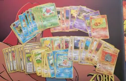 Vintage Japanese Pokemon Card Lot 60+ Commons Uncommons Bulk LP-DMG NO ENERGIES - Image 1