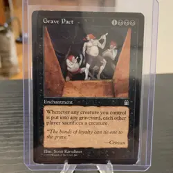 Magic: The Gathering Grave Pact Rare Black Enchantment Stronghold 1998 - Image 1