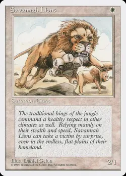 4th Edition MTG 1 Savannah Lions Magic - Image 1