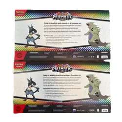 Pokemon Lucario Ex Tyranitar Ex Prismatic Evolutions Sam's Club Premium 2 boxes - Image 4