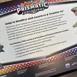 Pokemon Lucario Ex Tyranitar Ex Prismatic Evolutions Sam's Club Premium 2 boxes - Image 5