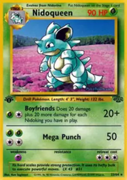Heavily Played Nidoqueen - 23/64 - Rare - 1st Edition Pokemon Jungle - Image 1