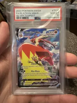 2022 POKEMON SWORD & SHIELD SILVER TEMPEST #TG15 FULL ART/BLAZIKEN VMAX PSA 10 - Image 1