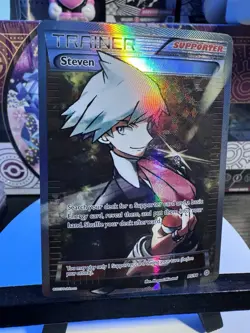 2015 POKEMON XY ANCIENT ORIGINS #95/98 STEVEN TRAINER ULTRA RARE FULL ART NM! - Image 1