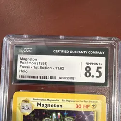Pokemon Magneton Fossil 1st Edition Holo Rare CGC 8.5 11/62 1999 WOTC - Image 3