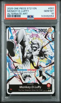 2025 ONE PIECE ST21-001 GEAR 5 MONKEY D. LUFFY LEADER PARALLEL ENGLISH PSA 10 - Image 1