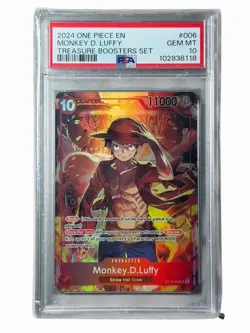 2024 One Piece EN Monkey.D.Luffy #ST10-006 SR Treasure Boosters Set PSA 10 (846 - Image 1