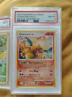 2009 Pokemon Arceus Platinum Cracked Ice Holo Charizard #1/99 PSA 8 Mint - Image 1