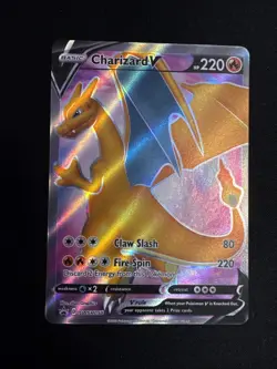 Pokemon TCG Charizard v SWSH050 Black Star Promo Full Art Near Mint Condition - Image 1