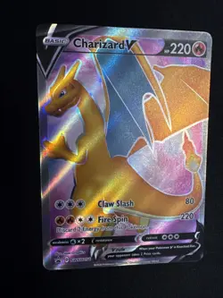 Pokemon TCG Charizard v SWSH050 Black Star Promo Full Art Near Mint Condition - Image 3