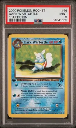 2000 Pokemon 1st Edition Rocket Dark Wartortle | PSA 9 - Image 1