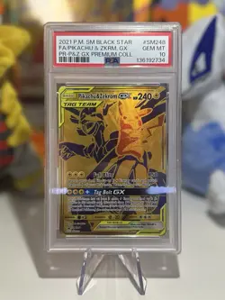 Pokemon TCG Pikachu & Zekrom GX SM248 PSA 10 - Image 1