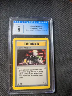 Pokemon TCG Secret Mission Gym Heroes 118/132 1st Ed Uncommon CGC 9 Mint - Image 1