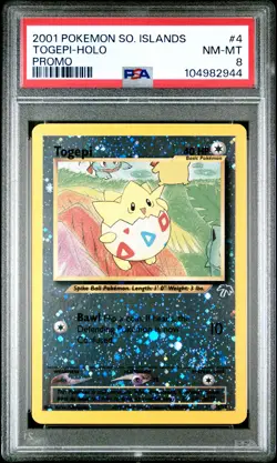 Togepi Holo Promo PSA 8 2001 Pokemon Southern Islands Promo #4 - Image 1
