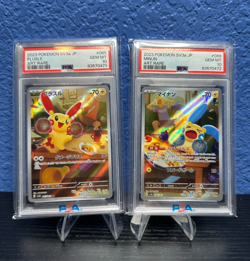 Pokemon PSA 10 SET Plusle Minun 065/062 066/062 AR Raging Surf sv3a Japanese - Image 1