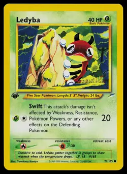 Pokemon Card - Ledyba Neo Destiny 71/105 Common 1st Edition - Image 1