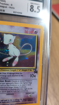 Pokemon Graded Mew #9 English Black Star Promo CGC 8.5 Cosmos Holo Swirl by Tail - Image 2
