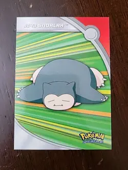 NM! Pokemon Topps Series 3 Snorlax 143 HV14 TV Animation Blue Logo - Image 1