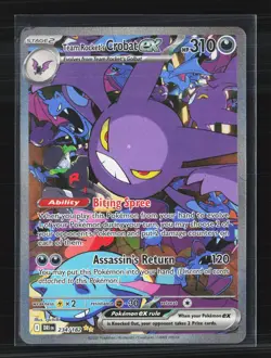 2025 Pokemon Scarlet & Violet White Flare Team Rocket's Crobat EX #234/182 - Image 1