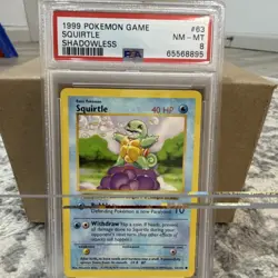 Pokemon 1999 Base Set Shadowless Squirtle PSA 8 #63/102 Regular English TCG - Image 1