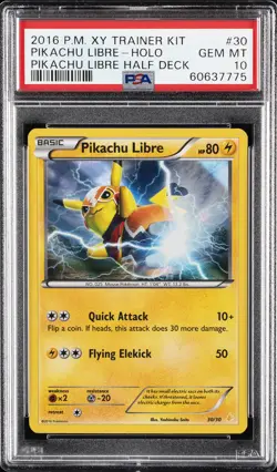 2016 POKEMON XY TRAINER KIT PIKACHU LIBRE HALF DECK PIKACHU LIBRE-HOLO PSA 10 - Image 1